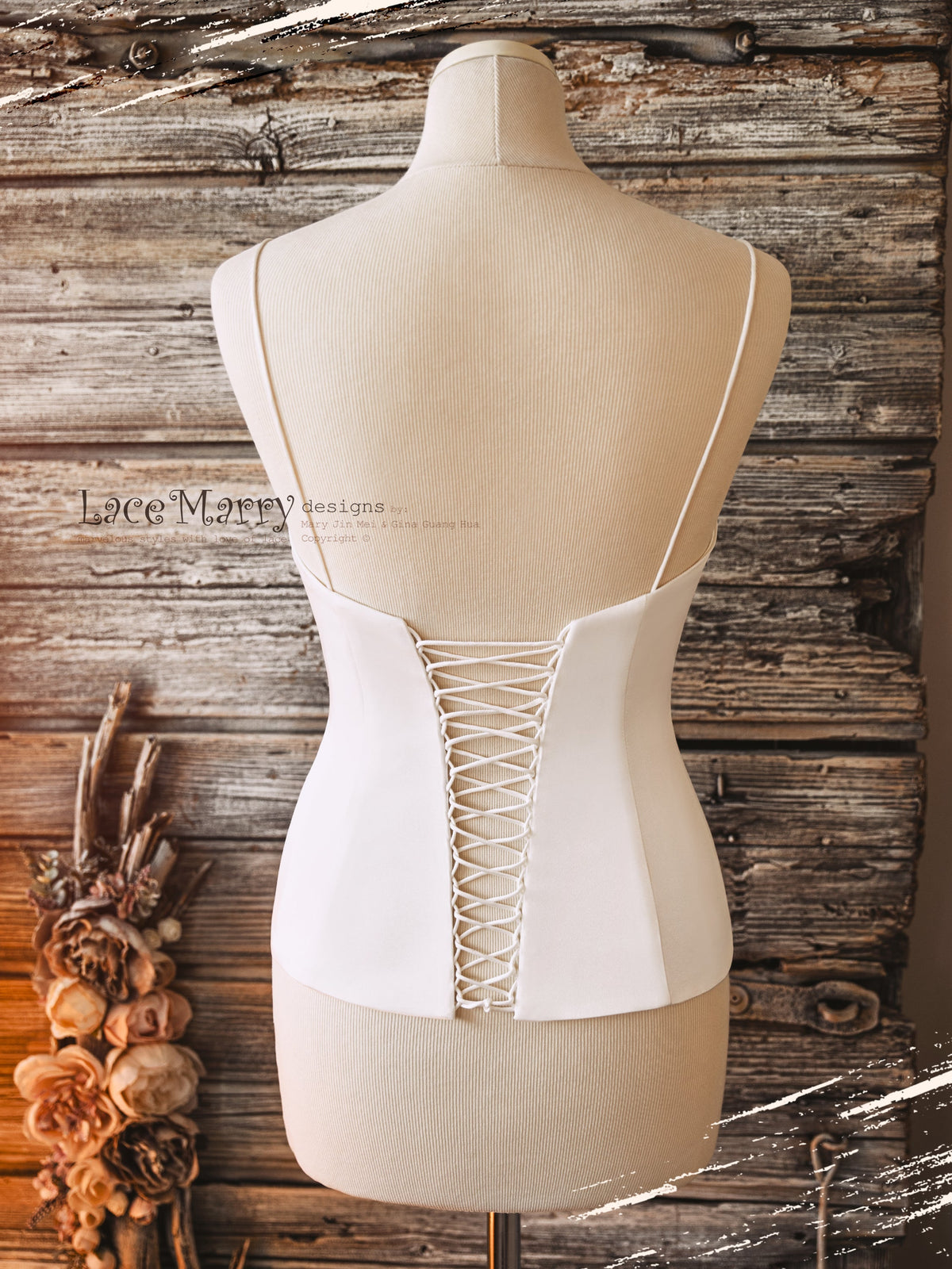 VALERIE #3 / Long Bridal Corset with Sweetheart Neckline