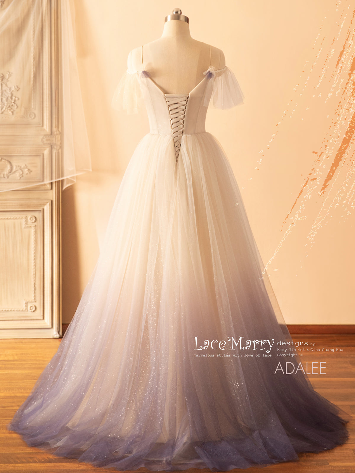 ADALEE / Ombre Glitter Wedding Dress with Purple and Nude Tone