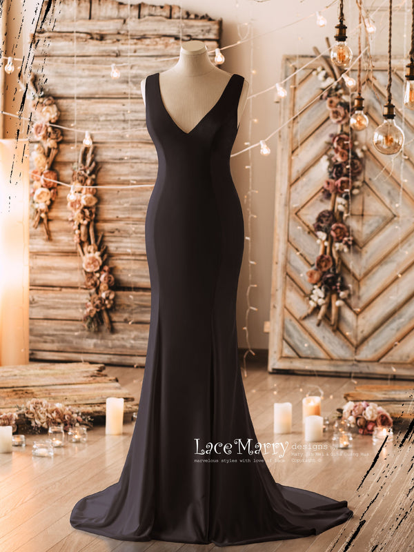 CLEMENTINE / Black Wedding Dress in Simple and Elegant Design
