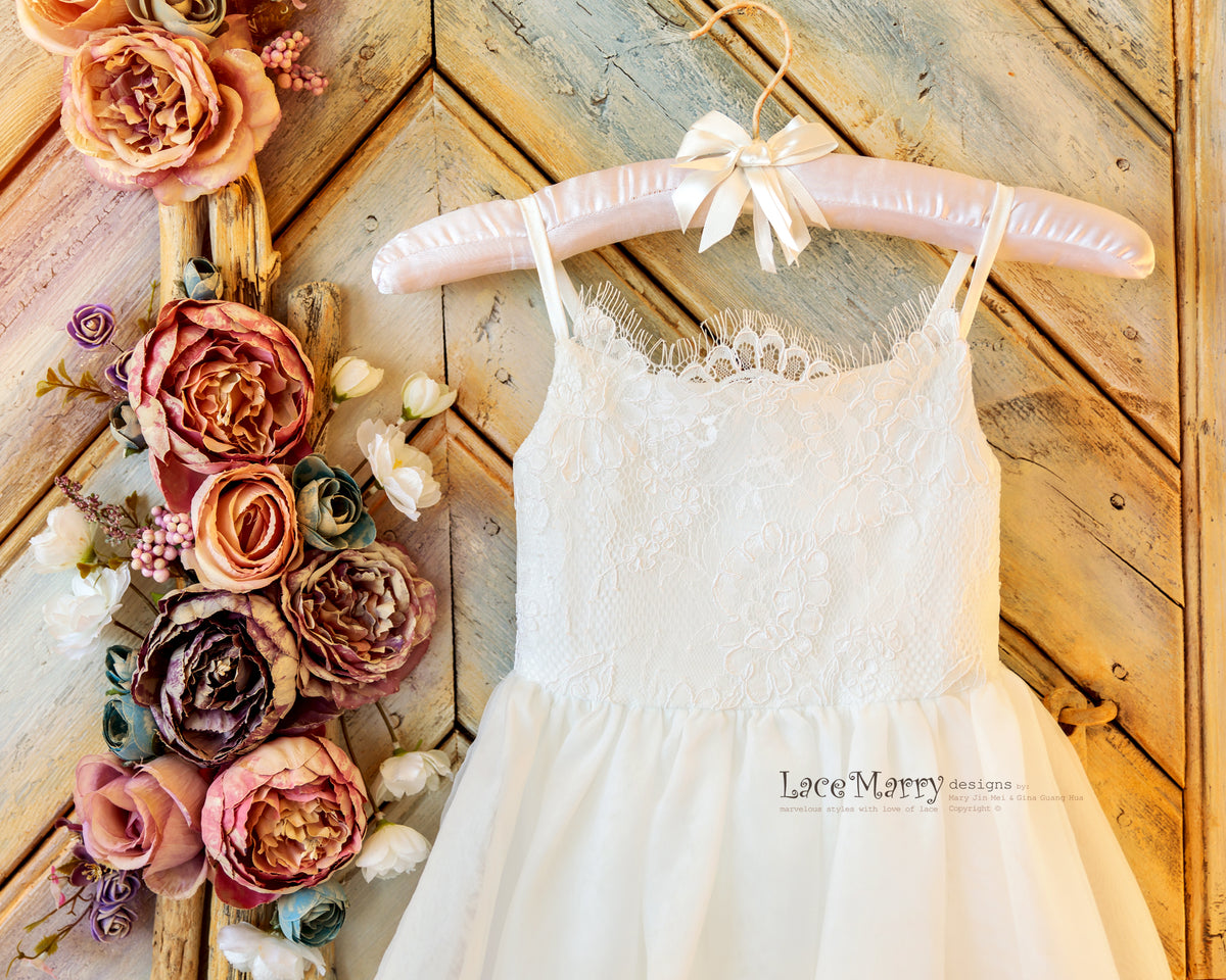 Flower Girl Dress with Lace Top