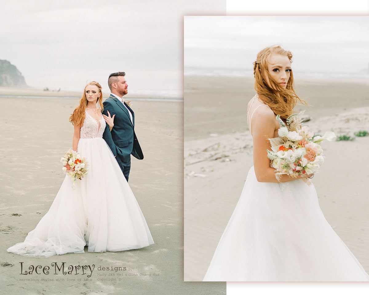 Beach Wedding Dress with Airy Tulle