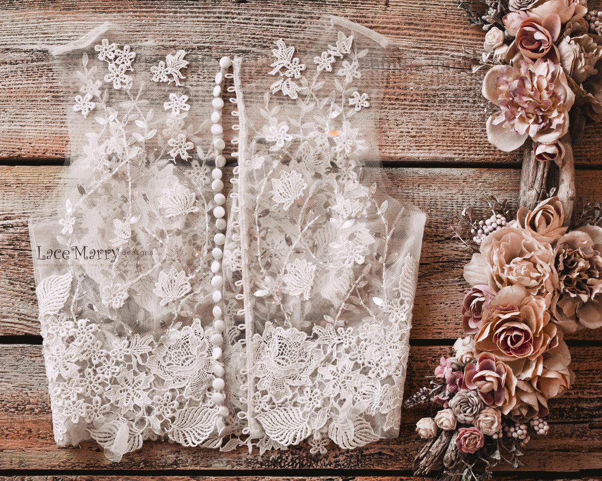 Lace and Beading Lace Crop Top