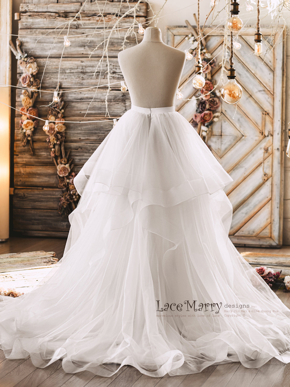 Multi Layer Bridal Skirt with Train