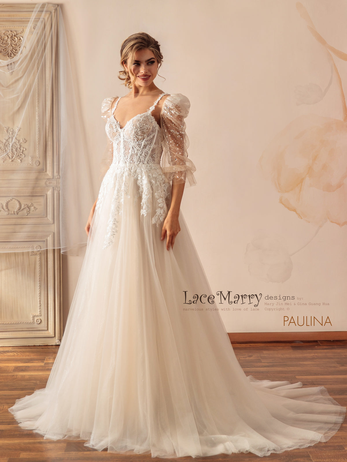 PAULINA / Transformer Wedding Dress with Removable Bolero