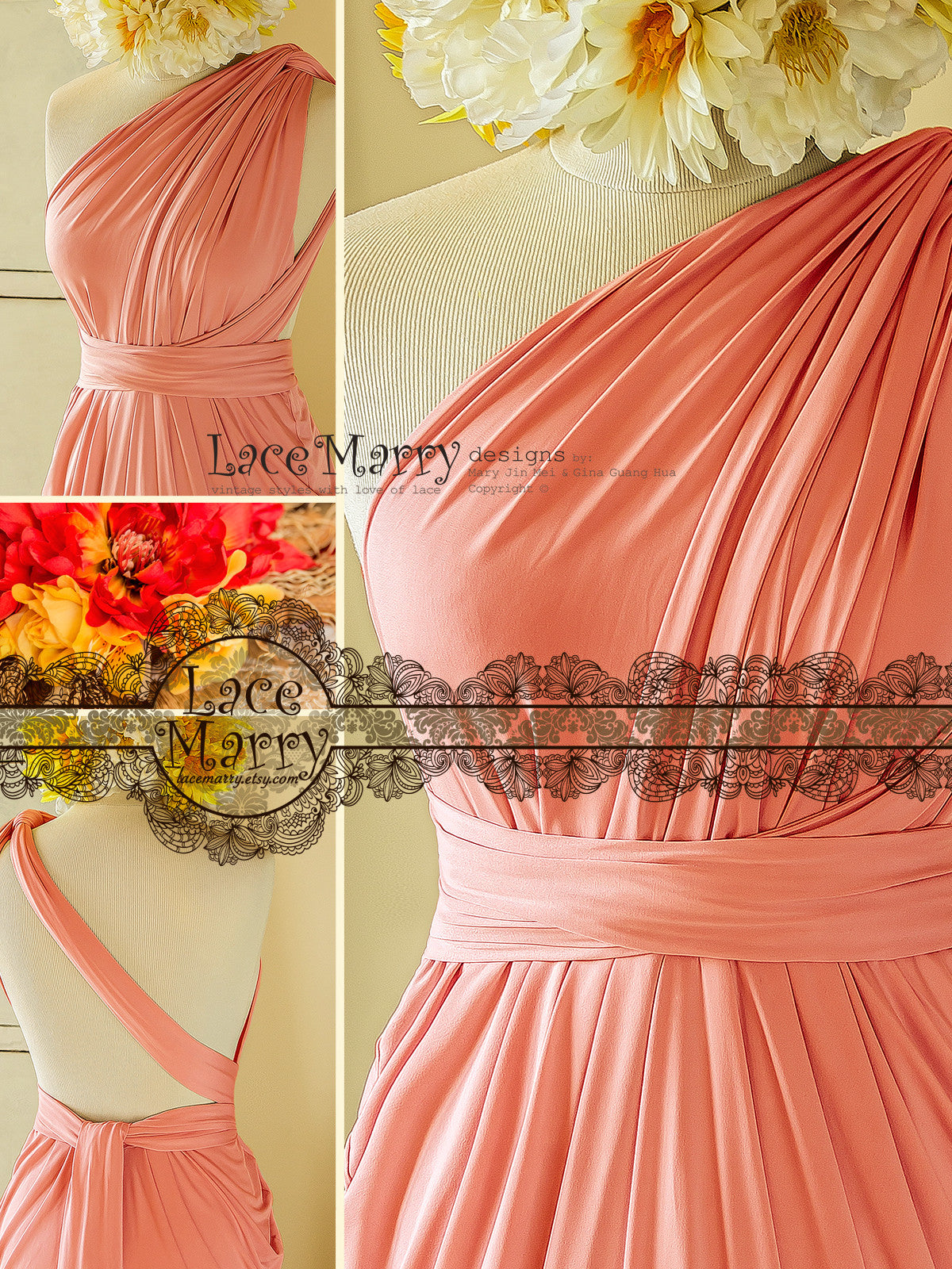 Greek Style Blush Pink Infinity Dress