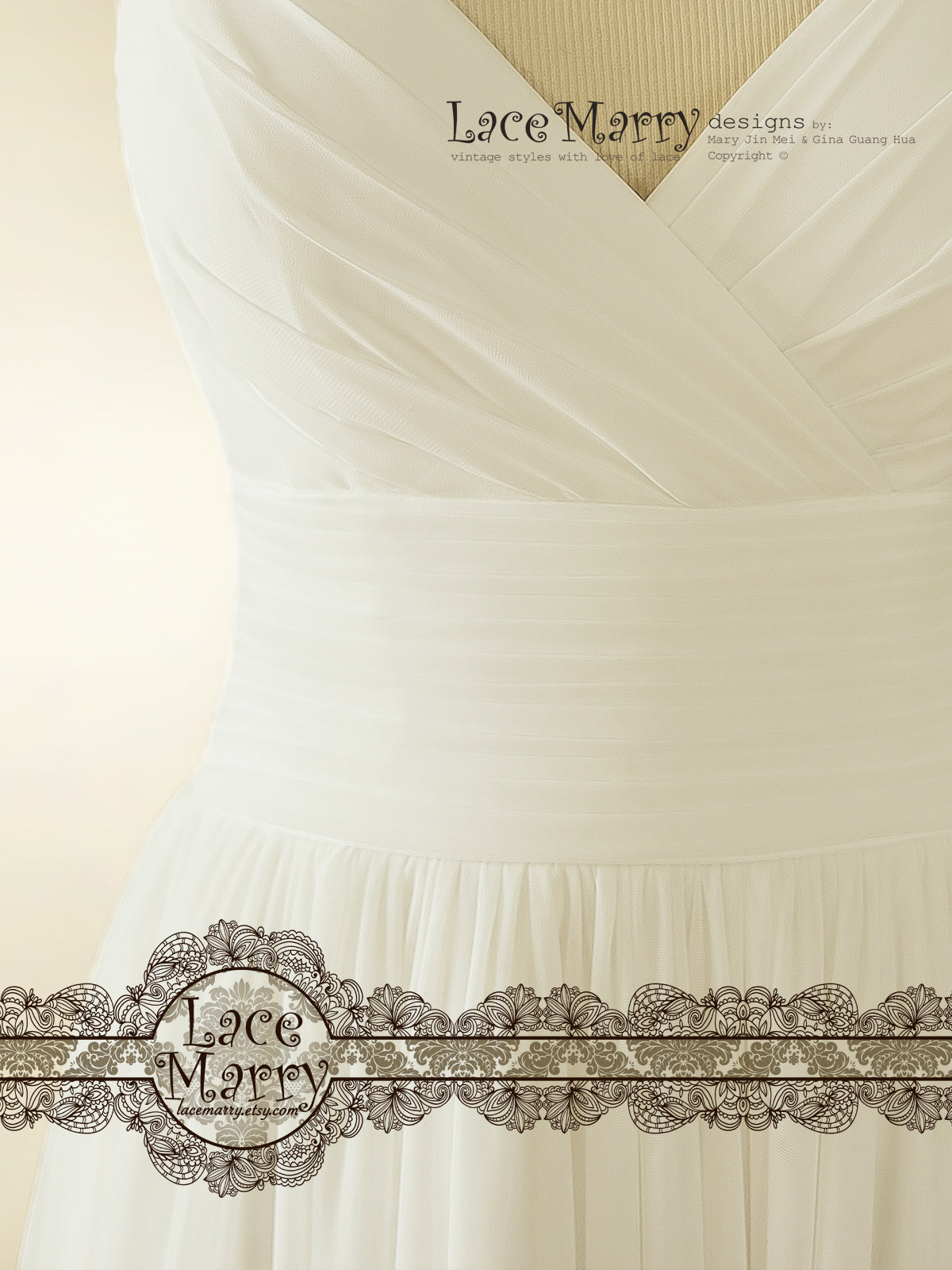 Wide Ruched Style Wedding Dress