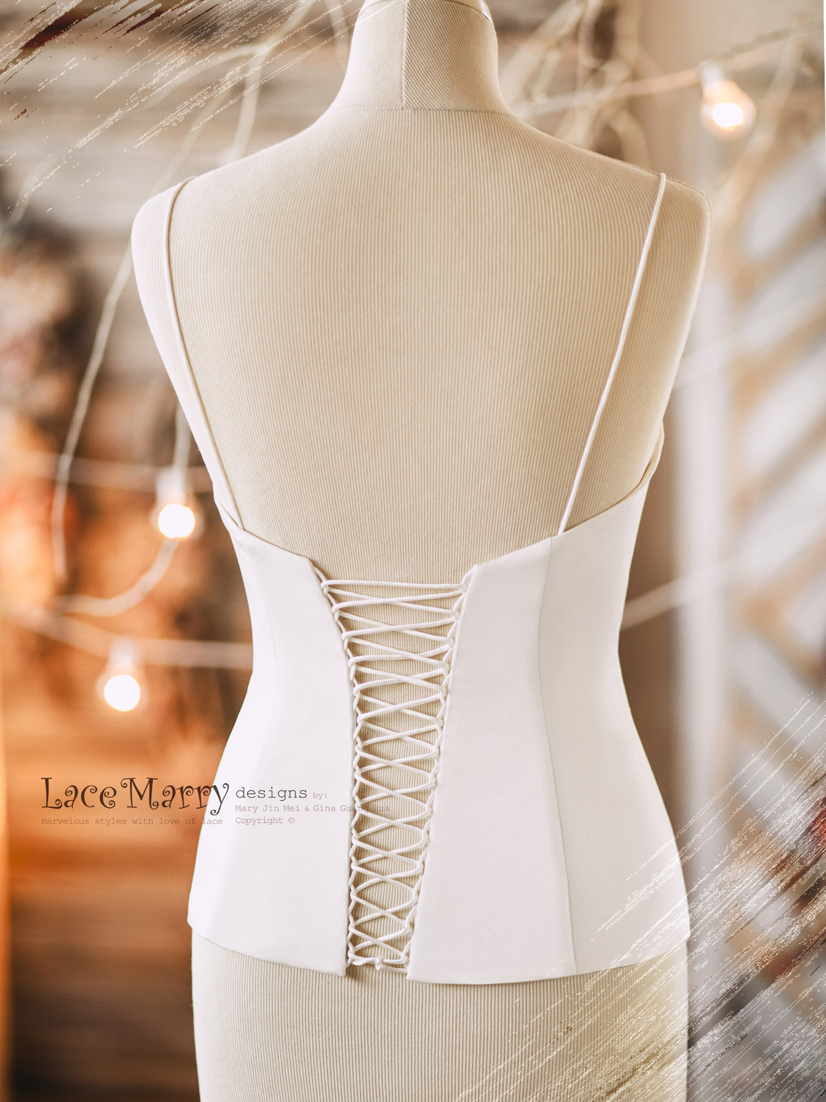 VALERIE #3 / Long Length Wedding Corset with Sweetheart Neckline