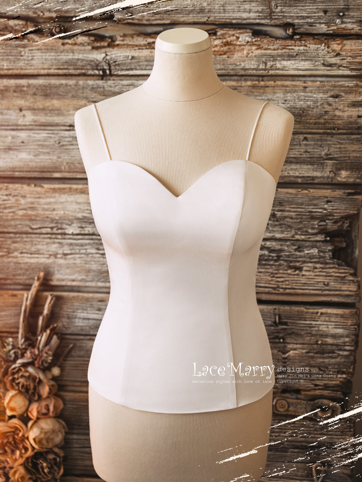 VALERIE #3 / Long Length Wedding Corset with Sweetheart Neckline