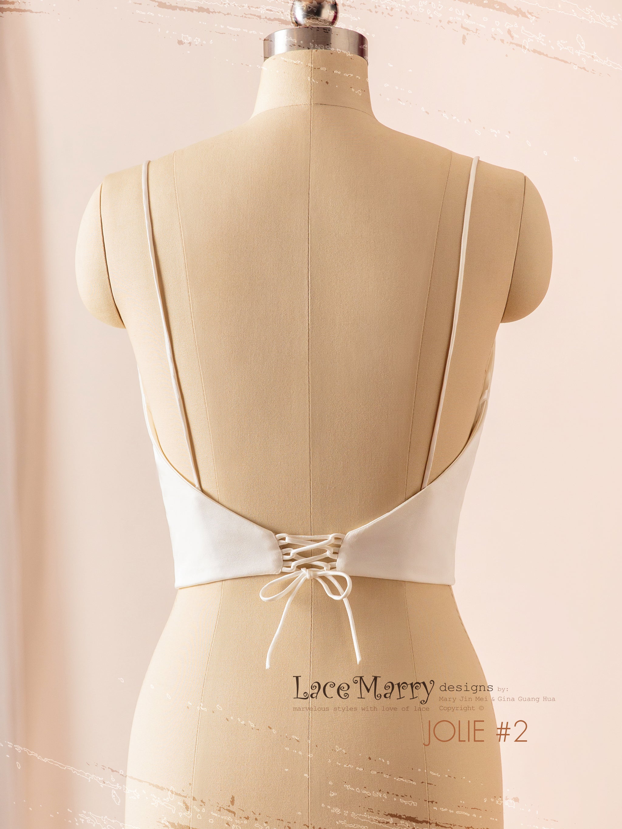 JOLIE #2 / Bridal Bustier with Deep V Neckline - LaceMarry JOLIE #2 / Bridal Bustier with Deep V Neckline - LaceMarry