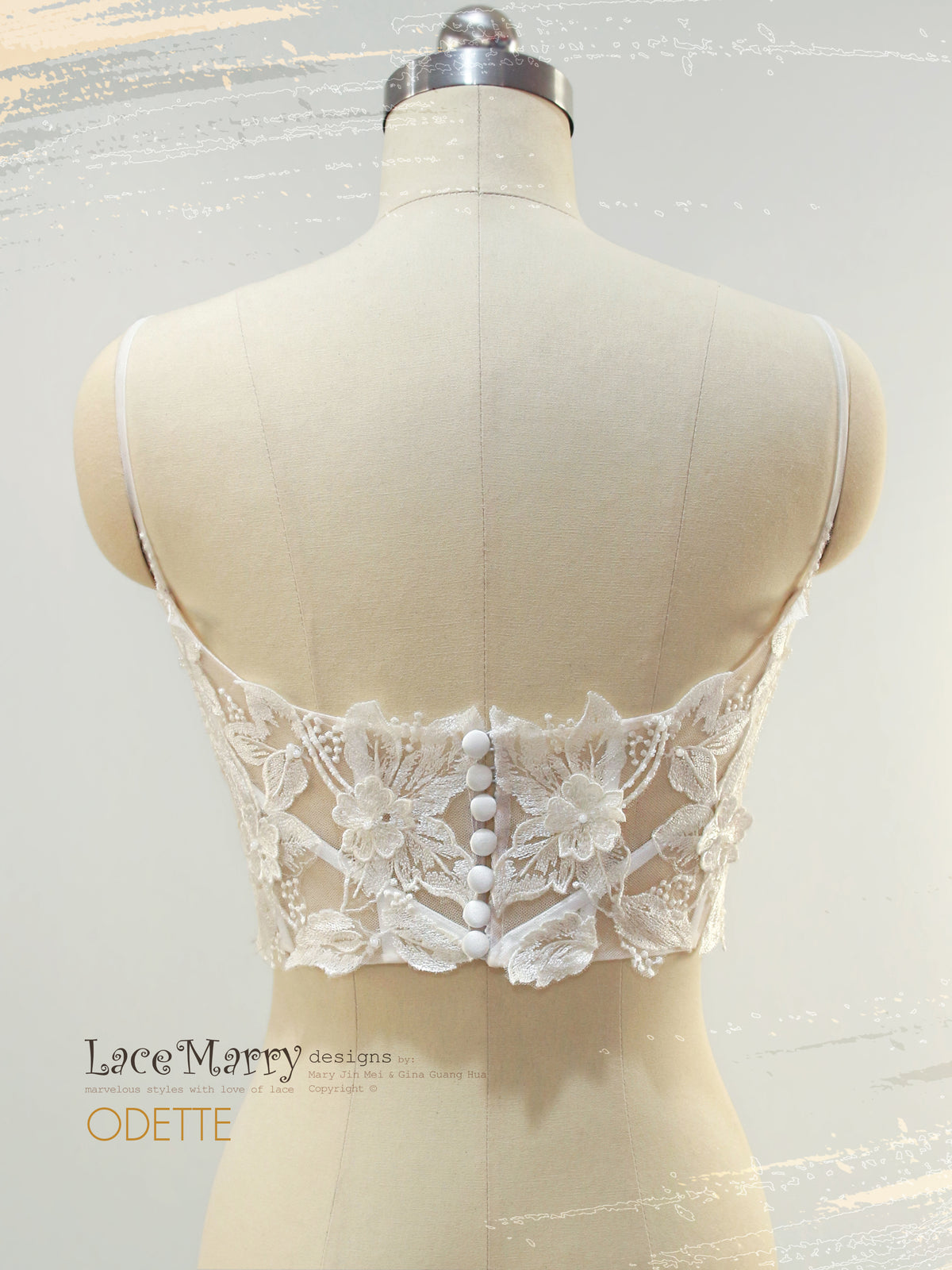 ODETTE / Sexy Lace Crop Top with Thin Straps