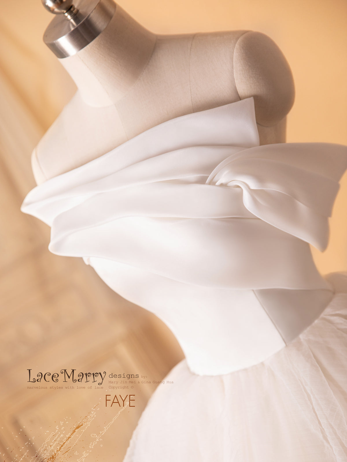 FAYE / Ballgown Wedding Dress with Strapless Folded Neckline Design