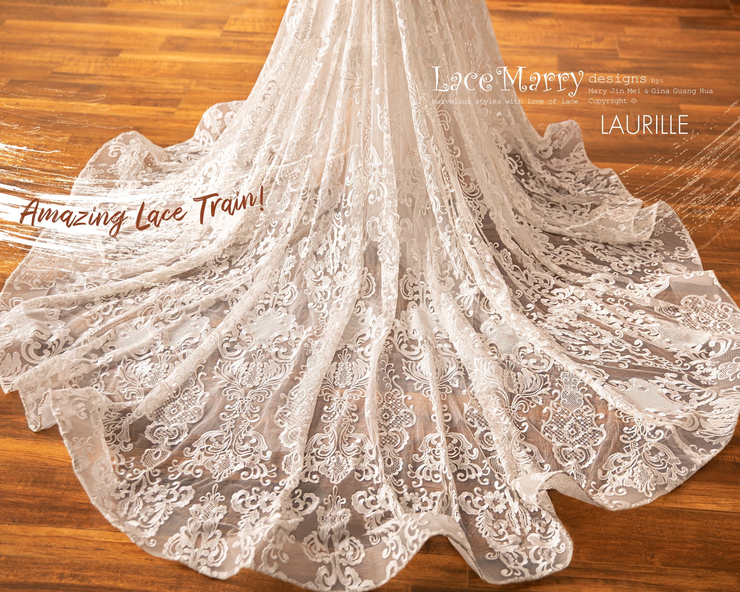 LAURILLE / Off-Shoulder Black Lace Wedding Dress