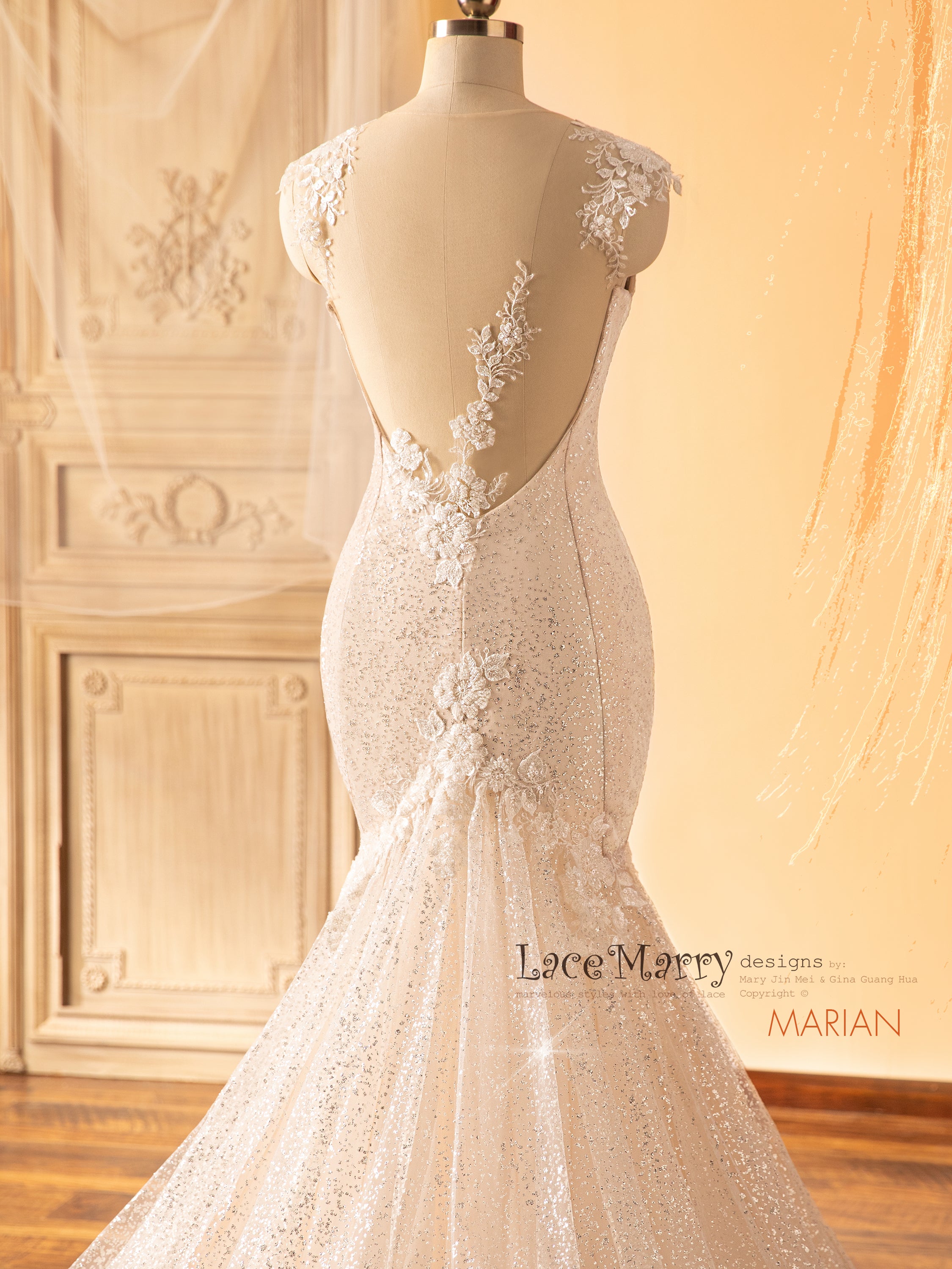 MARIAN Fabulous Wedding Dress with All Around Sparkling LaceMarry