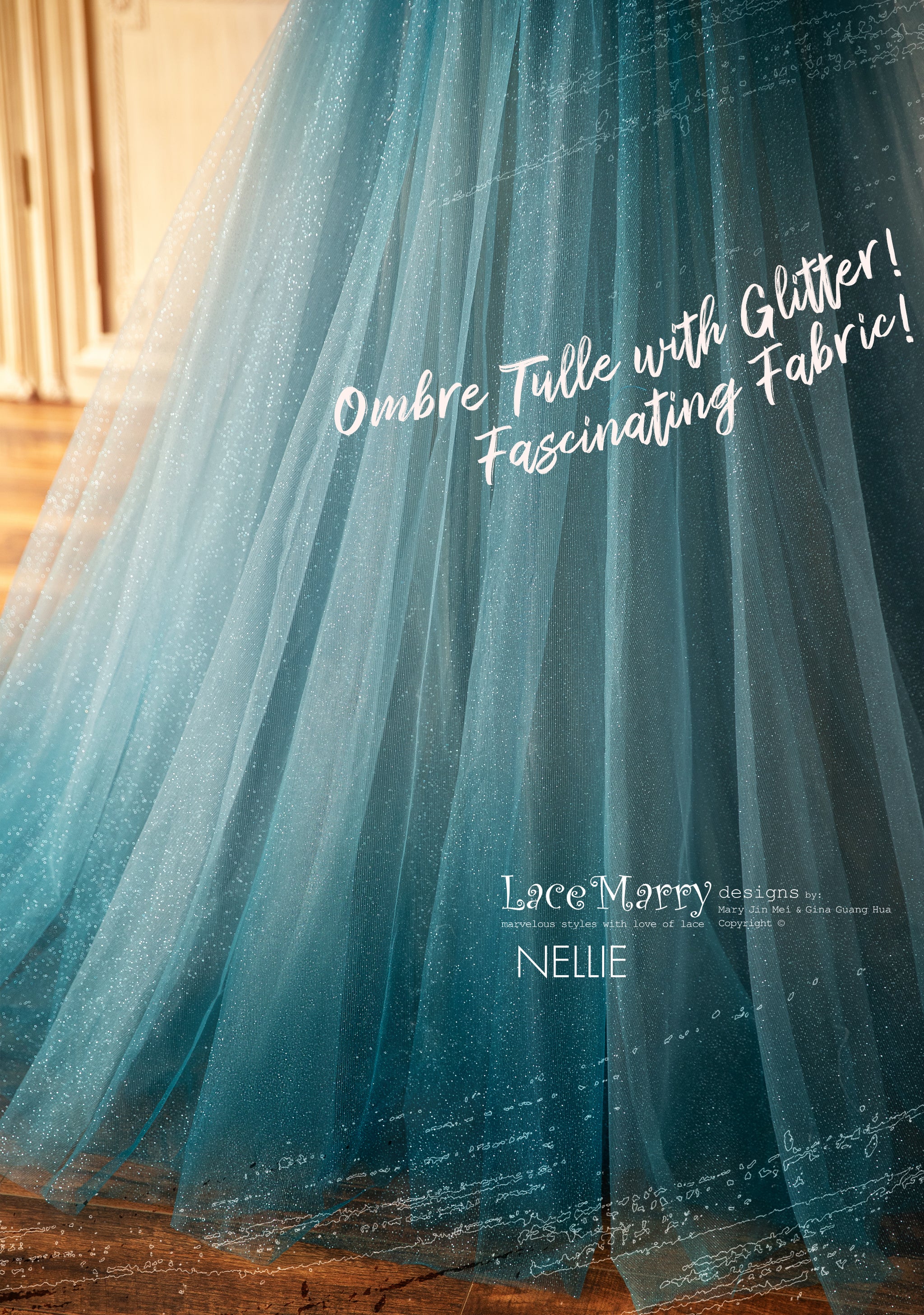 NELLIE / Dark Blue Ombre Prom Dress with Off Shoulder Straps - LaceMarry NELLIE / Dark Blue Ombre Prom Dress with Off Shoulder Straps - LaceMarry