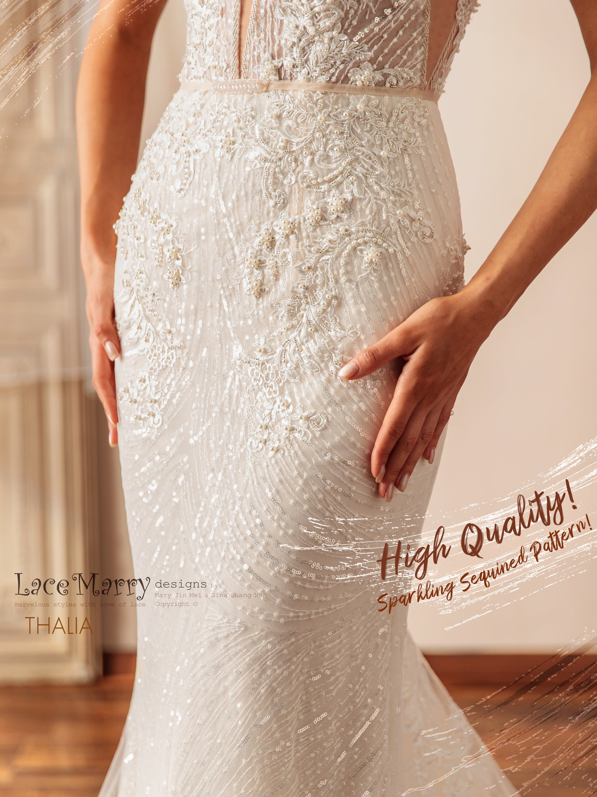 thalia wedding dress designer Closed wedding dress Thalia with bolero