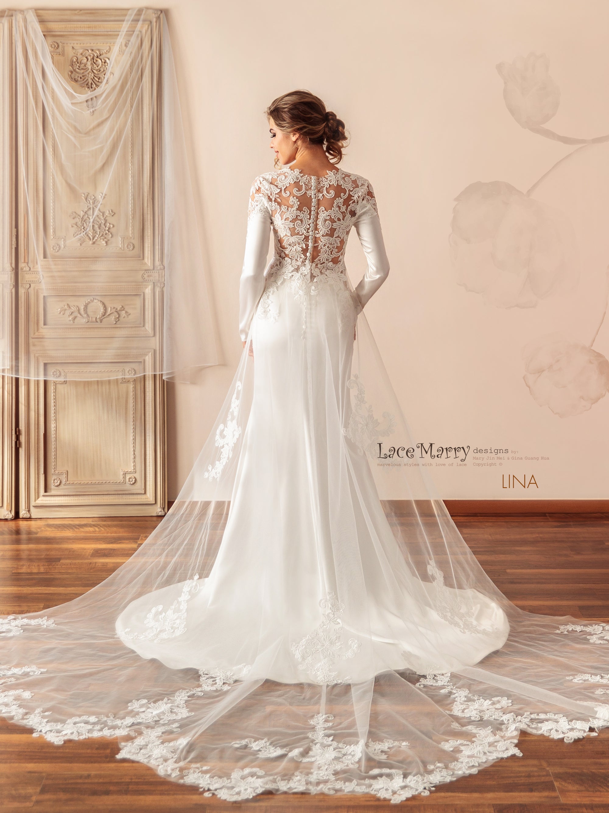 detachable train wedding dress HARRY 30W Occasion Detachable Trains - LaceMarry