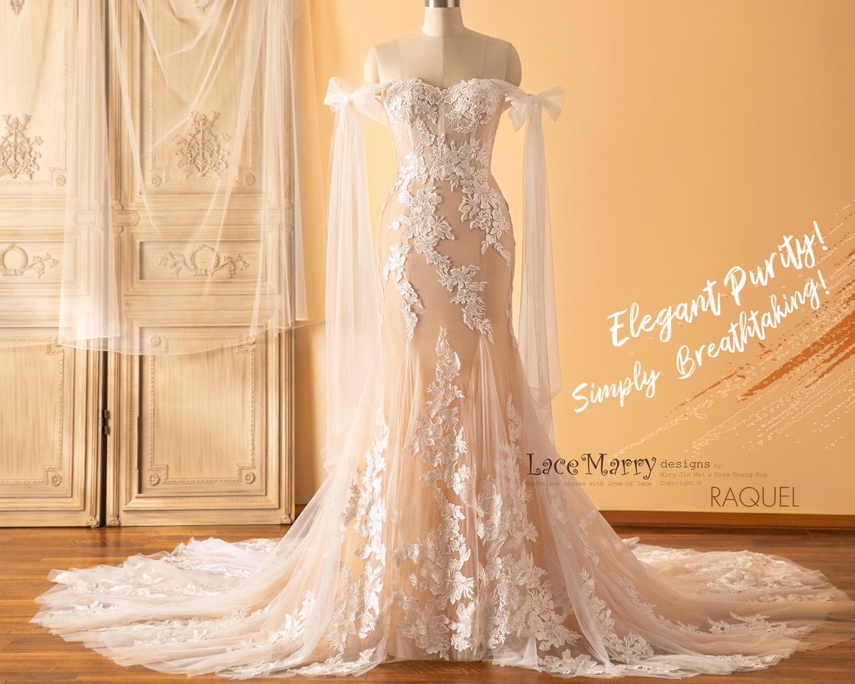 RAQUEL / Breathtaking Wedding Dress in Amazing Silhouette with Sparks - LaceMarry RAQUEL / Breathtaking Wedding Dress in Amazing Silhouette with Sparks - LaceMarry