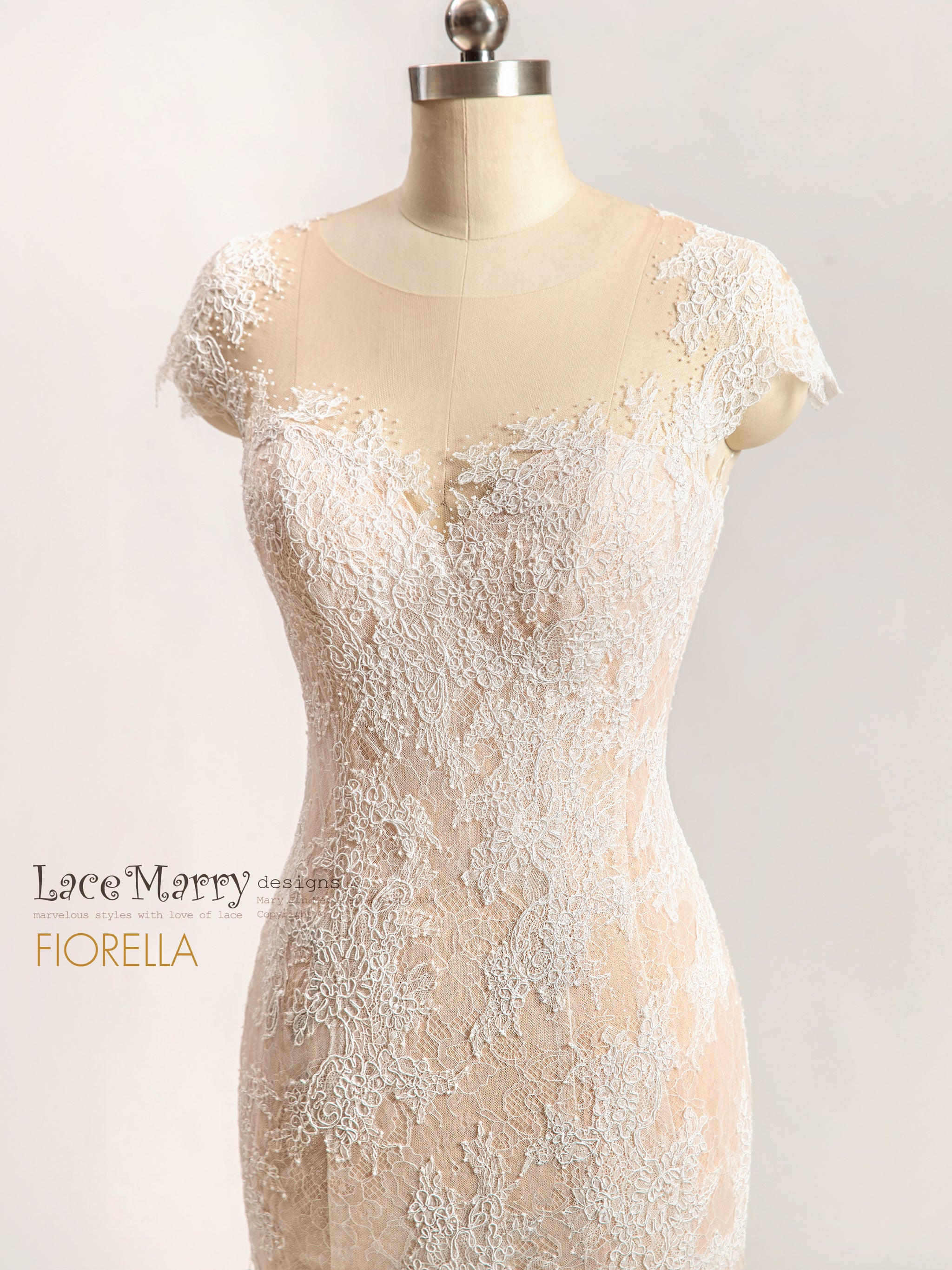 keyhole back cocktail dress Keyhole vintage wedding dress with long sleeves