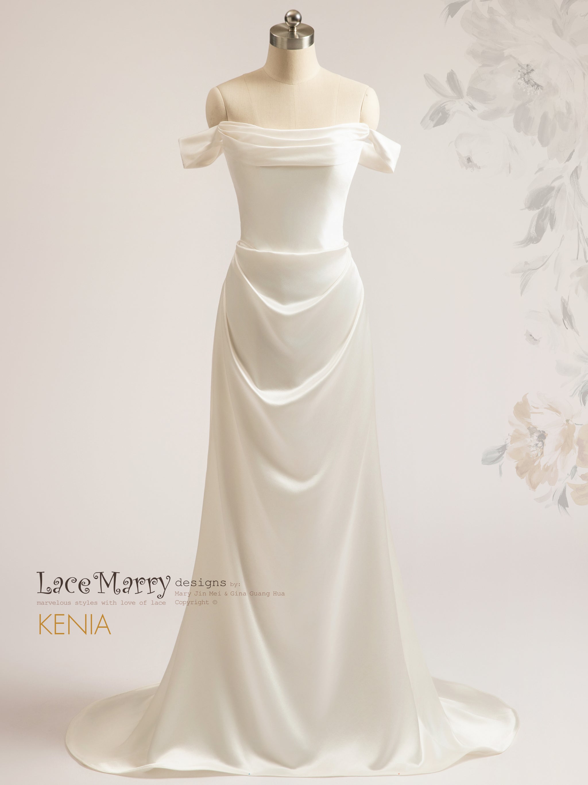 liquid satin wedding dress Satin Wedding Dress with High Slit - Elegant Corset Bridal Gown