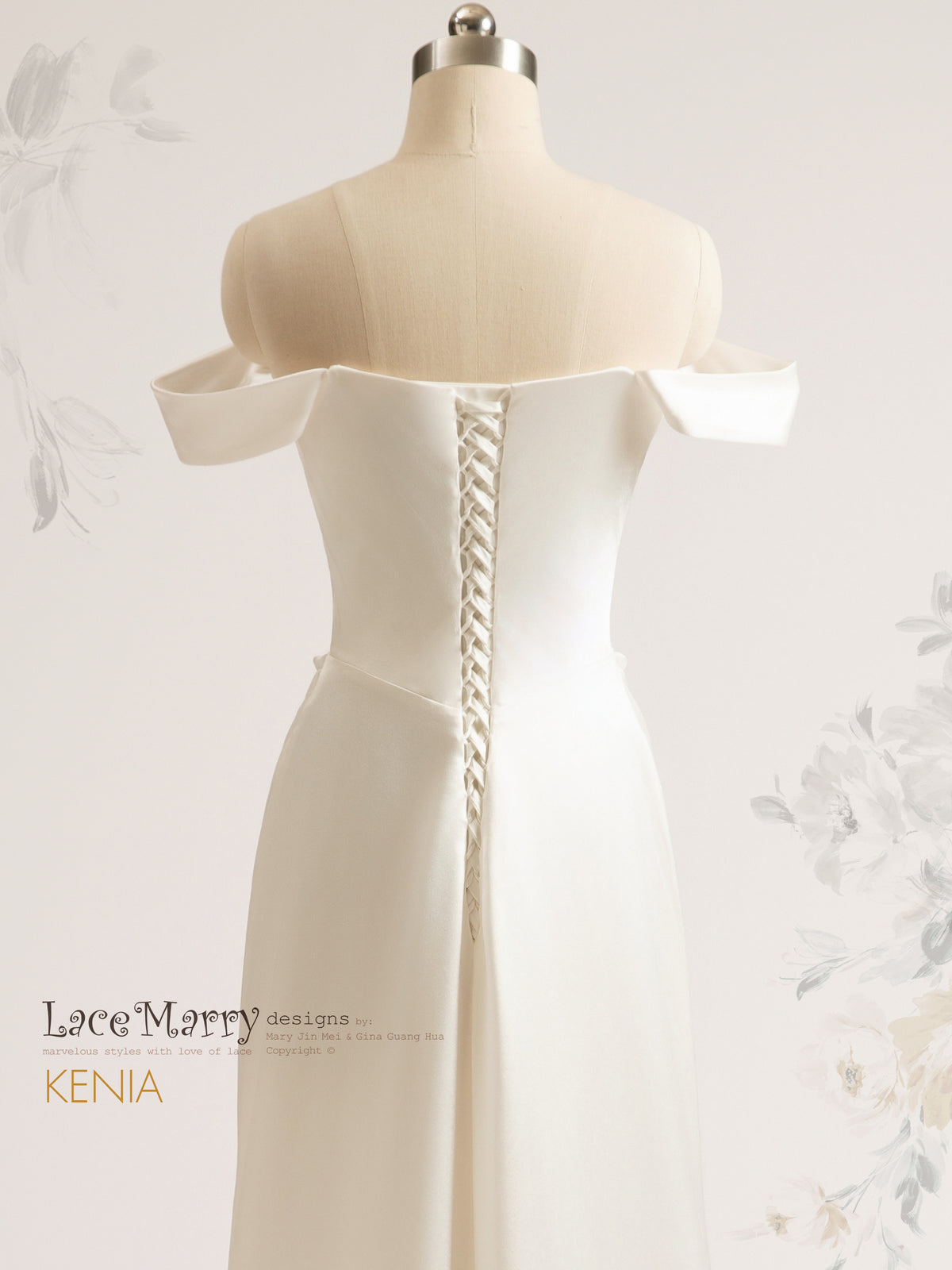 KENIA / Liquid Satin Off-the-Shoulder Wedding Gown
