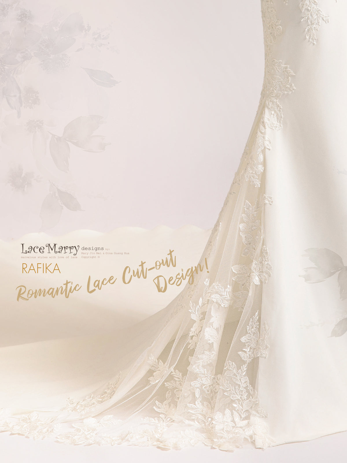 RAFIKA / Breathtaking Wedding Dress with Deep Plunge Neck