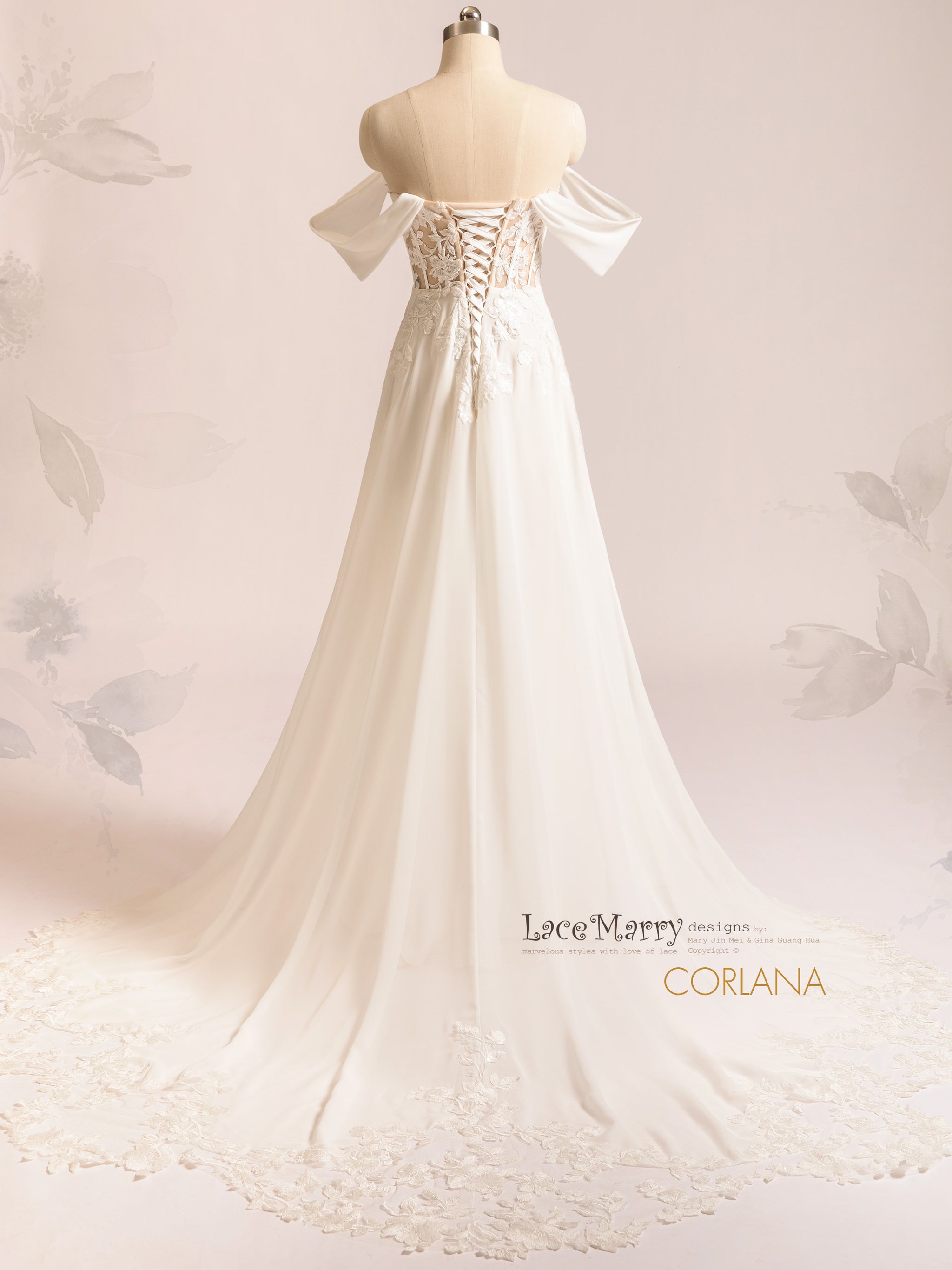 CORLANA / Sweetheart Wedding Dress with Chiffon Skirt - LaceMarry CORLANA / Sweetheart Wedding Dress with Chiffon Skirt - LaceMarry