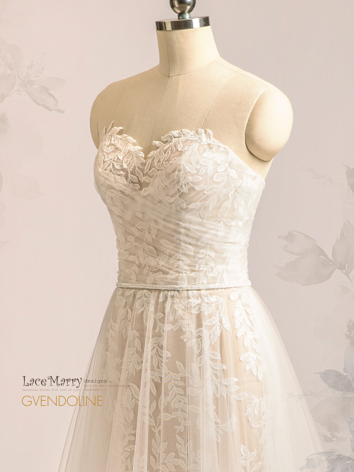 GVENDOLINE / Beach Wedding Dress with Short Skirt and Tulle Overlay - LaceMarry GVENDOLINE / Beach Wedding Dress with Short Skirt and Tulle Overlay - LaceMarry