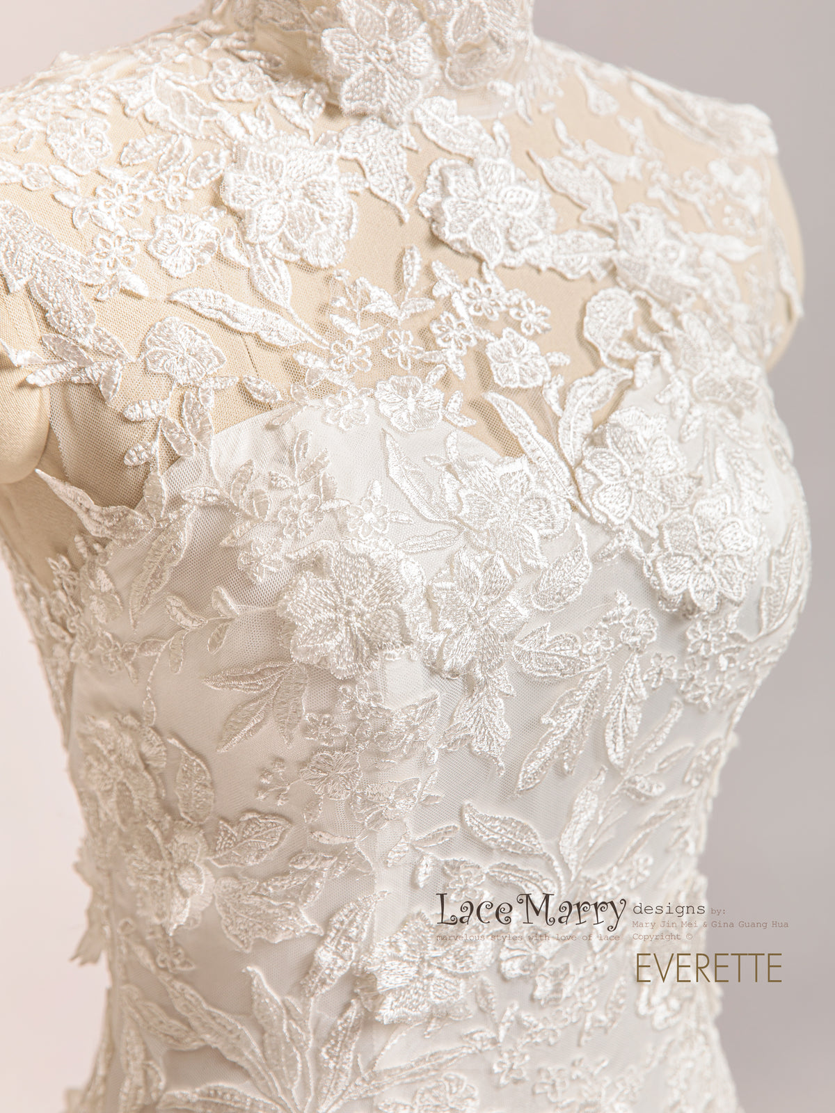 turtleneck lace wedding dress Turtleneck Wedding Dresses & Bridal Gowns