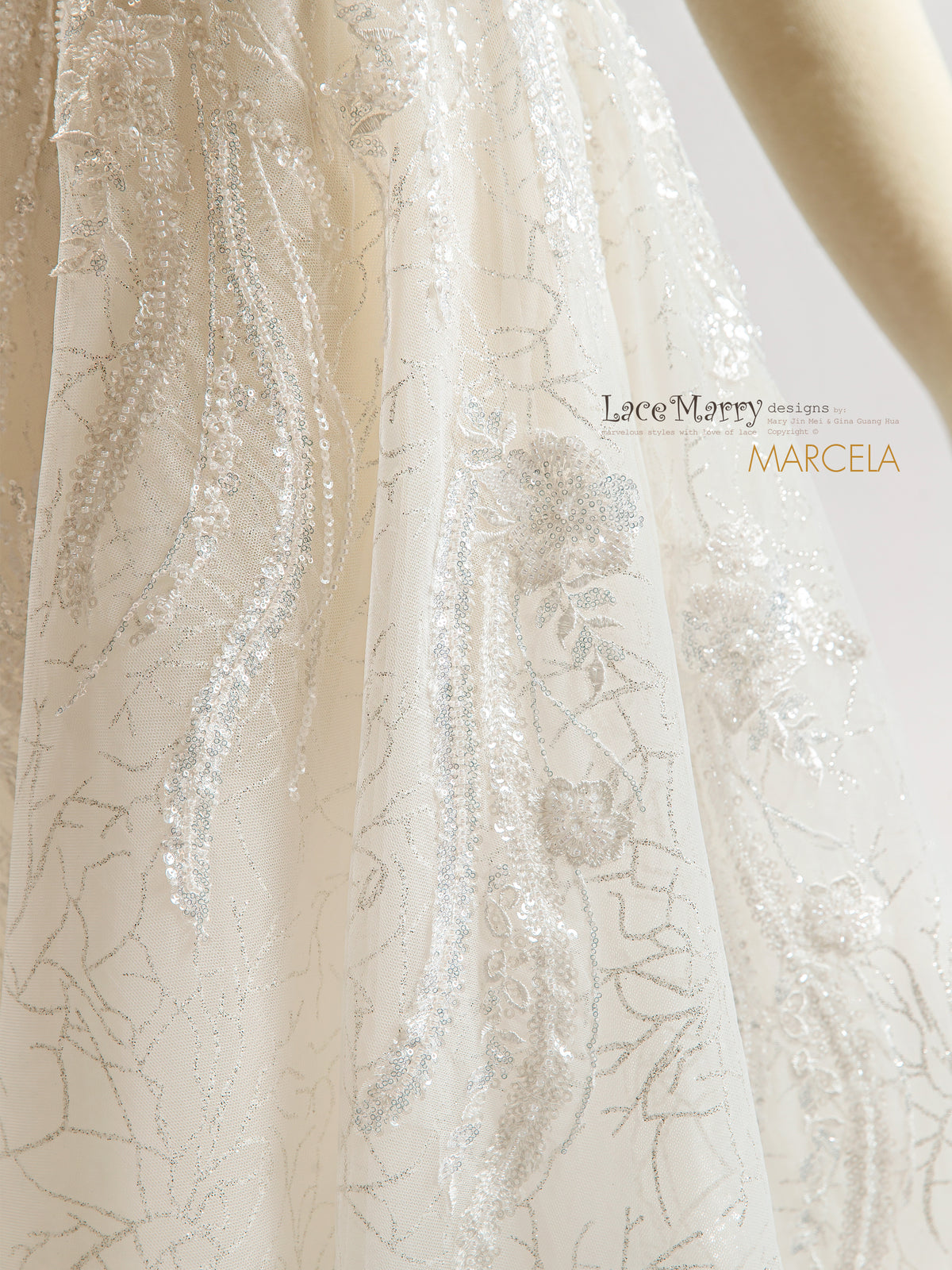 MARCELA / A Line Wedding Dress with Strapless Sweetheart Bodice
