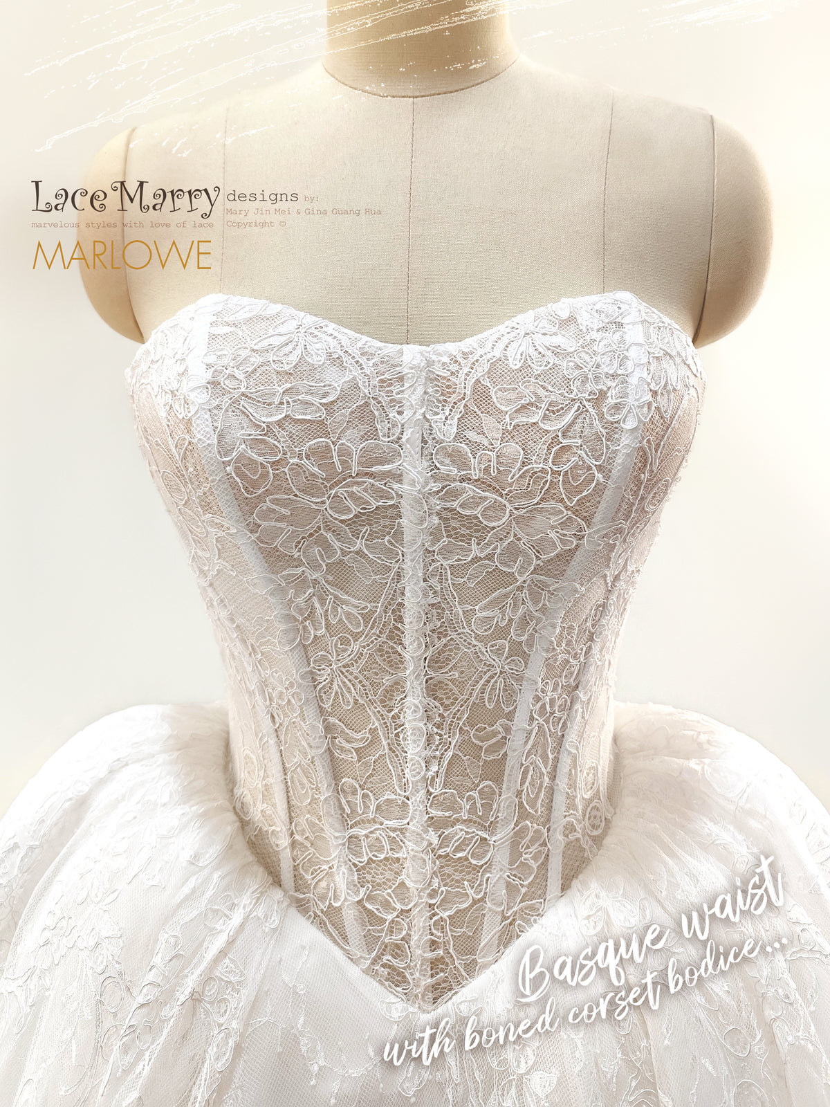 MARLOWE / Princess Wedding Dress with Basque Waist