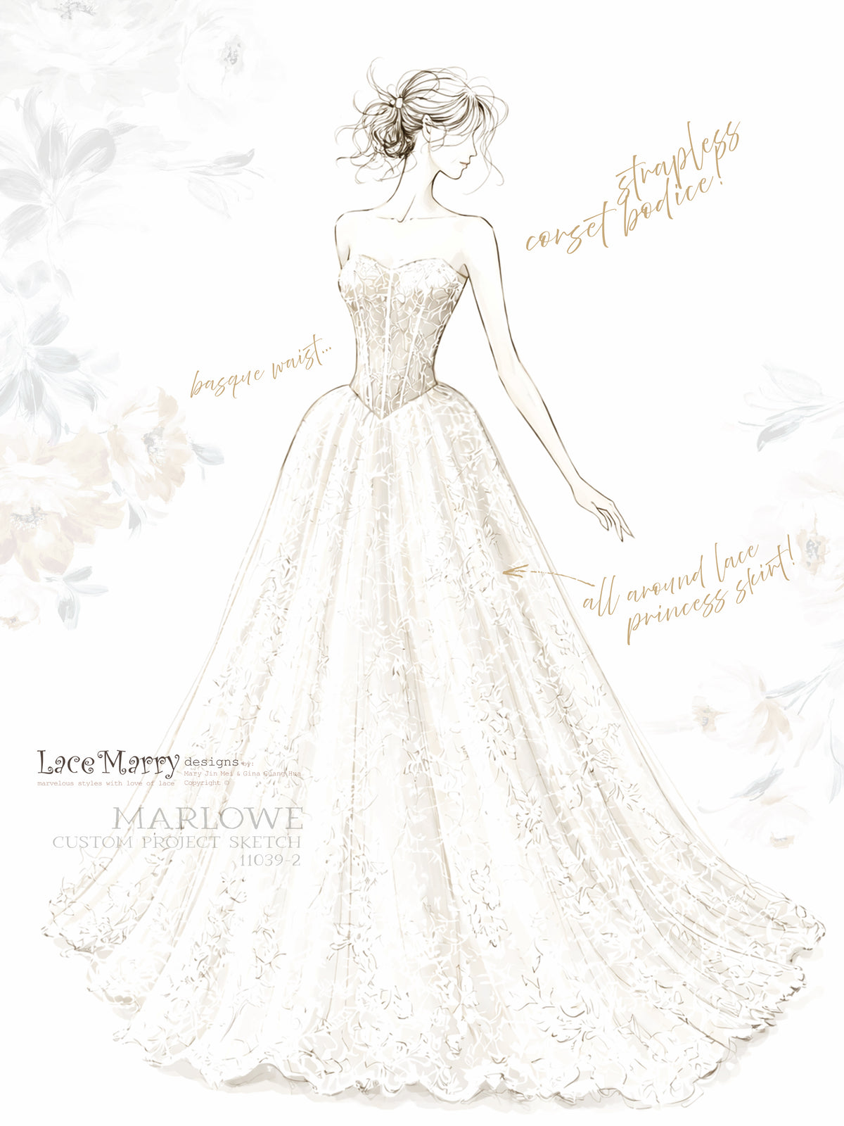 MARLOWE / Princess Wedding Dress with Basque Waist