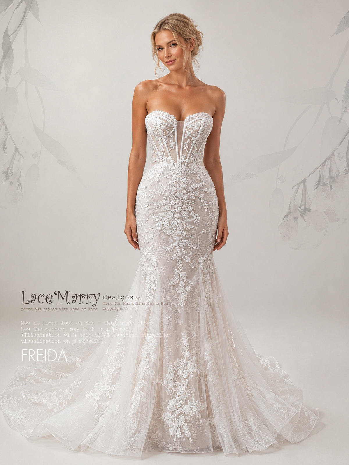 FREIDA / Strapless Mermaid Wedding Dress