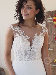 Fitted Wedding Dress with Gorgeous Illusion Top