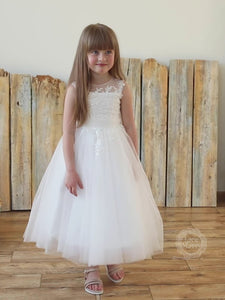Charming Flower Girl Dress with Lacy Top