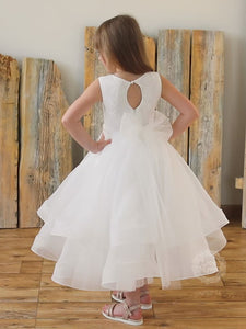 A Line Horsehair Hem Skirt Junior Bridesmaid Dress