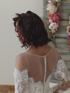 Off Shoulder Fitted Wedding Dress