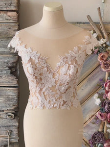 Handmade Lace Crop Top and Crepe Skirt