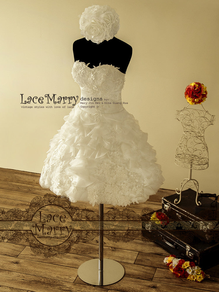 1950s Inspired Short Wedding Dress