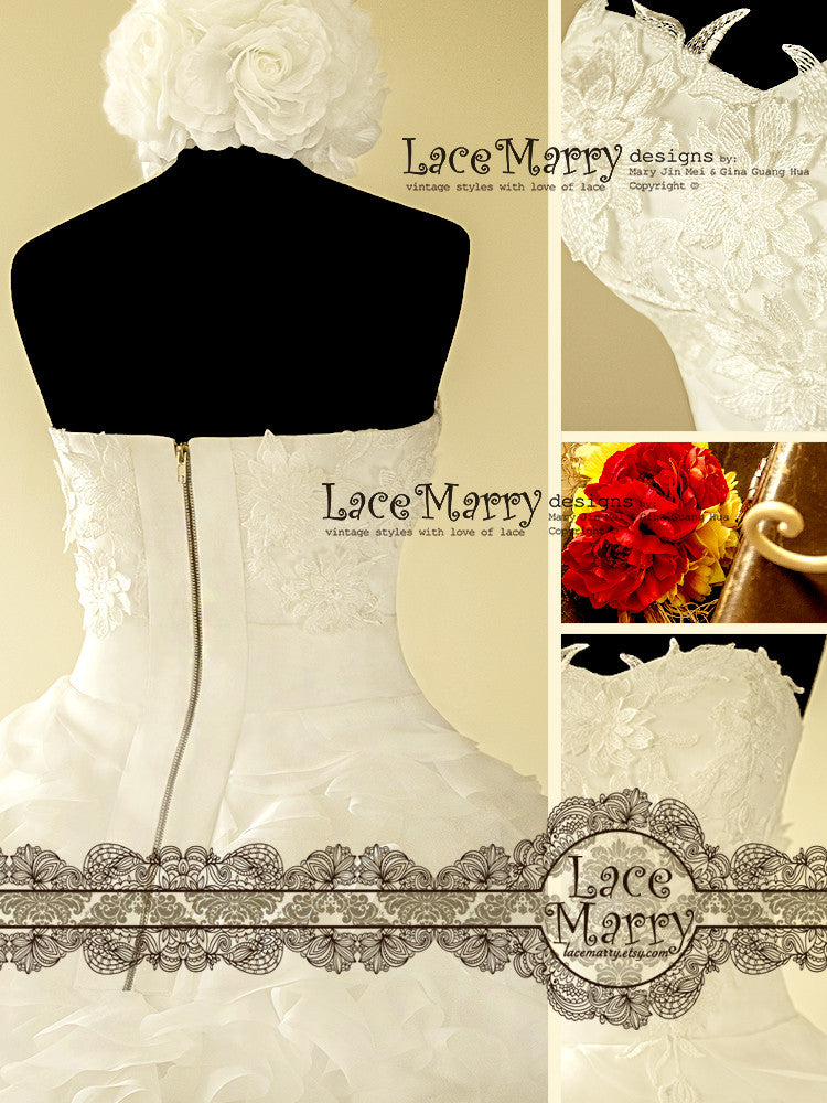 Lace Dress with Metallic Zipper