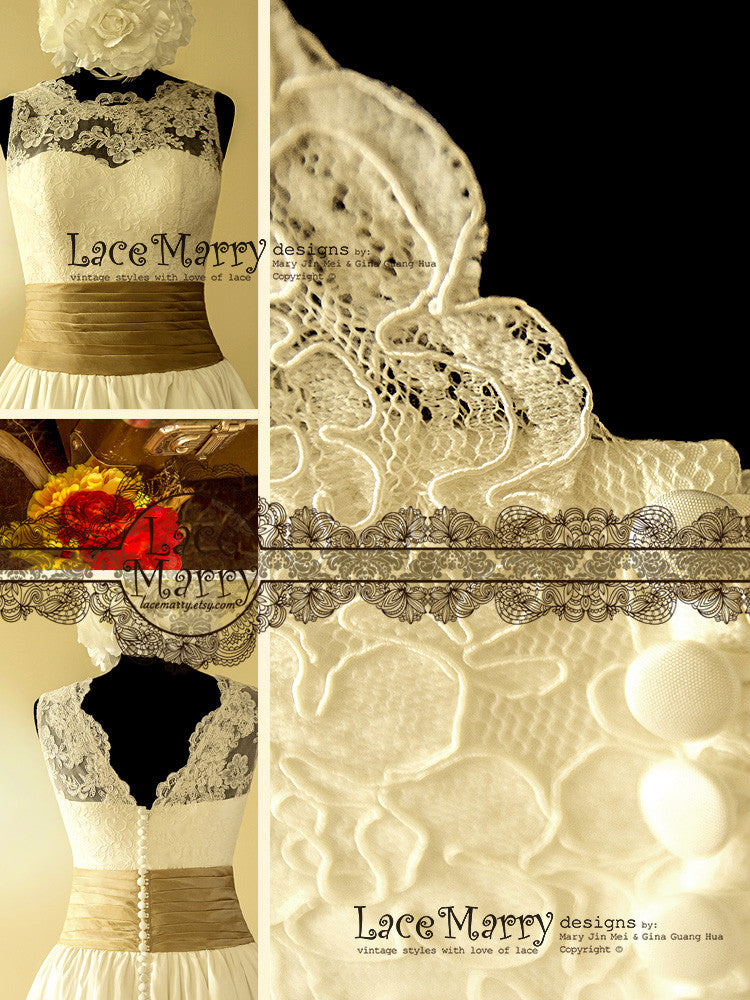 Boat Neckline Sweetheart Shape Lace Wedding Dress