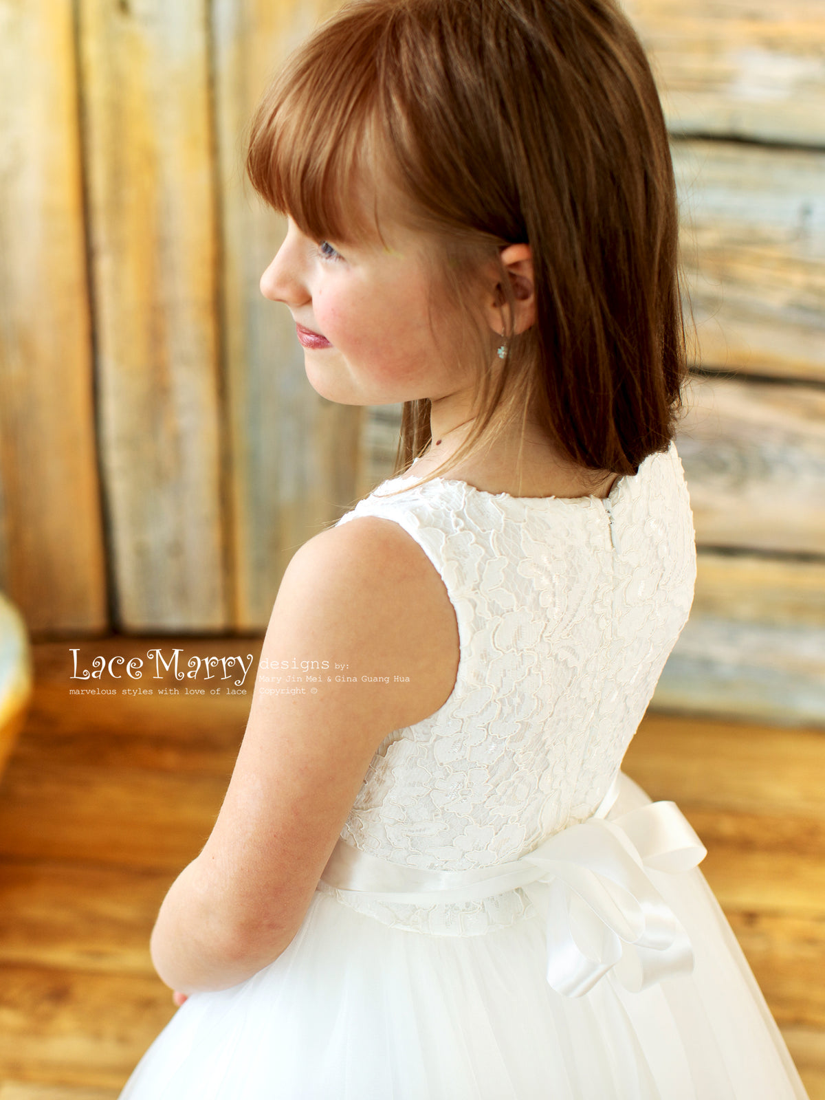 Soft Lace Top Flower Girl Dress