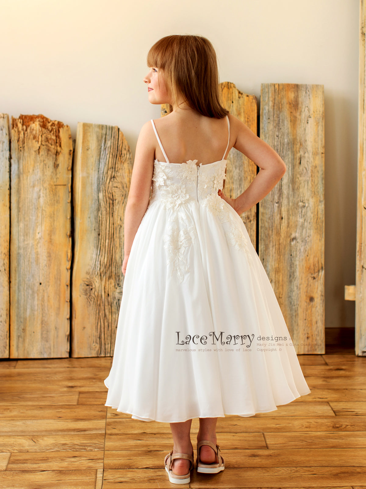 boho flower girl dress Long Sleeves Lace Pageant Dress for Kids-newarrivaldress Your flower girl will feel comfortable and free to dance the night away! POLLY / 3D Lace Beach