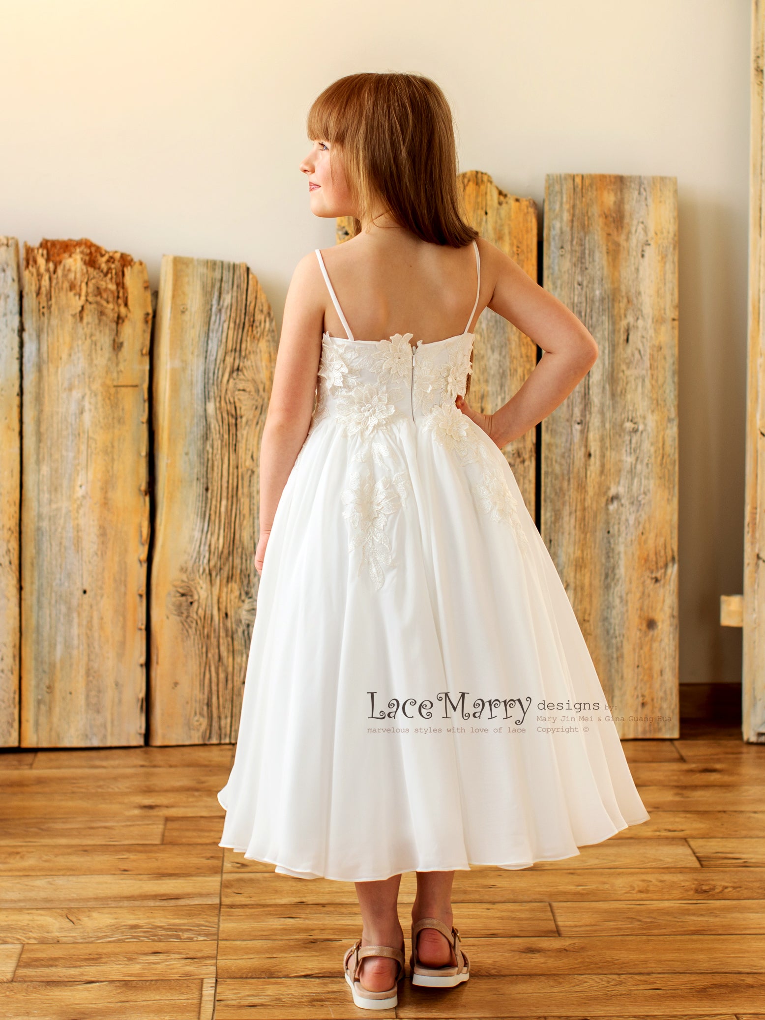 POLLY / 3D Lace Beach Flower Girl Dress - LaceMarry POLLY / 3D Lace Beach Flower Girl Dress - LaceMarry