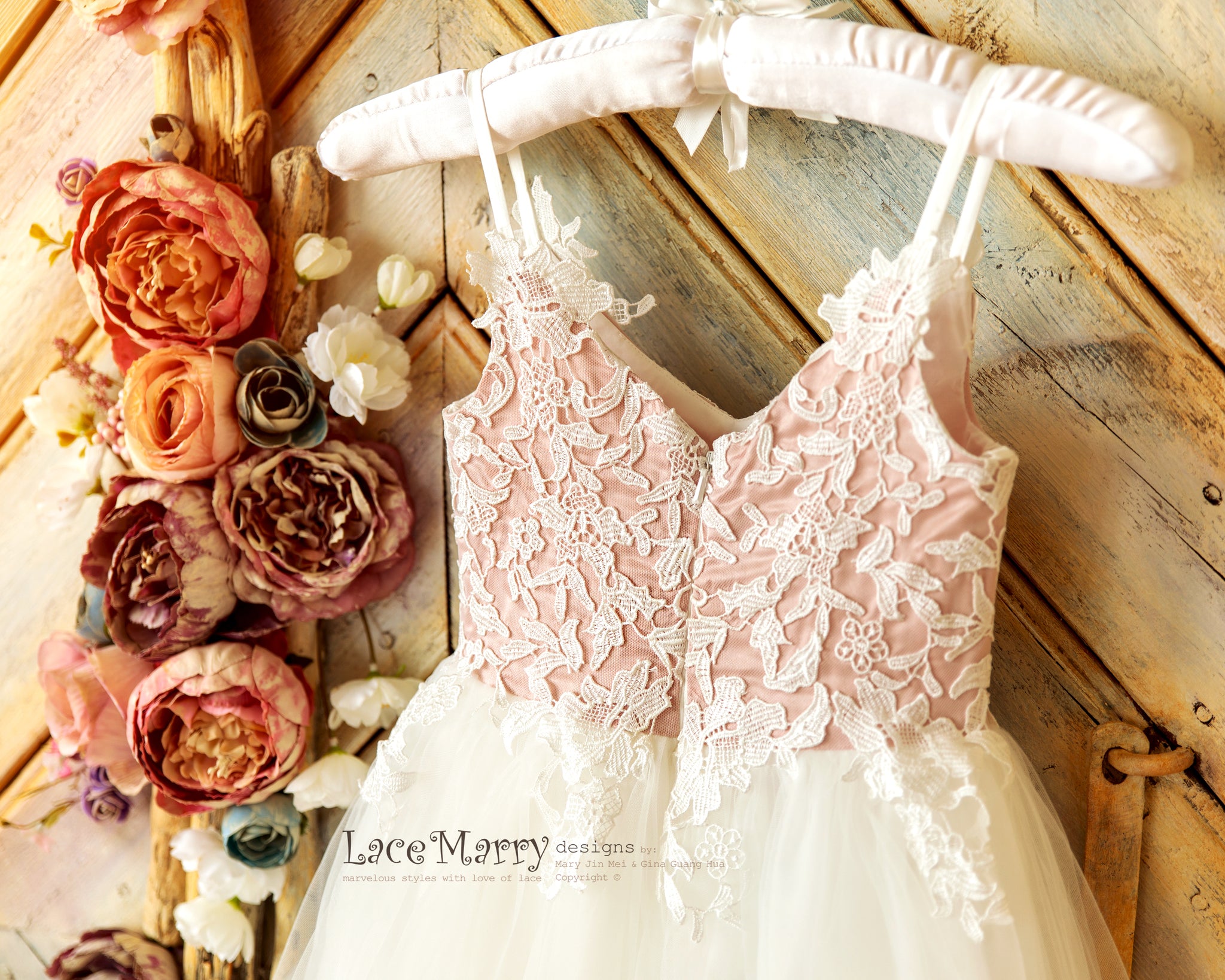 NINI / Blush & Ivory Flower Girl Dress