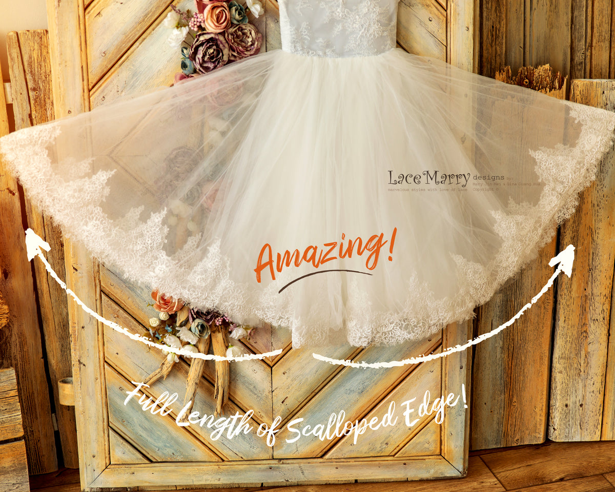 Handmade Tulle and Lace Skirt Flower Girl Dress