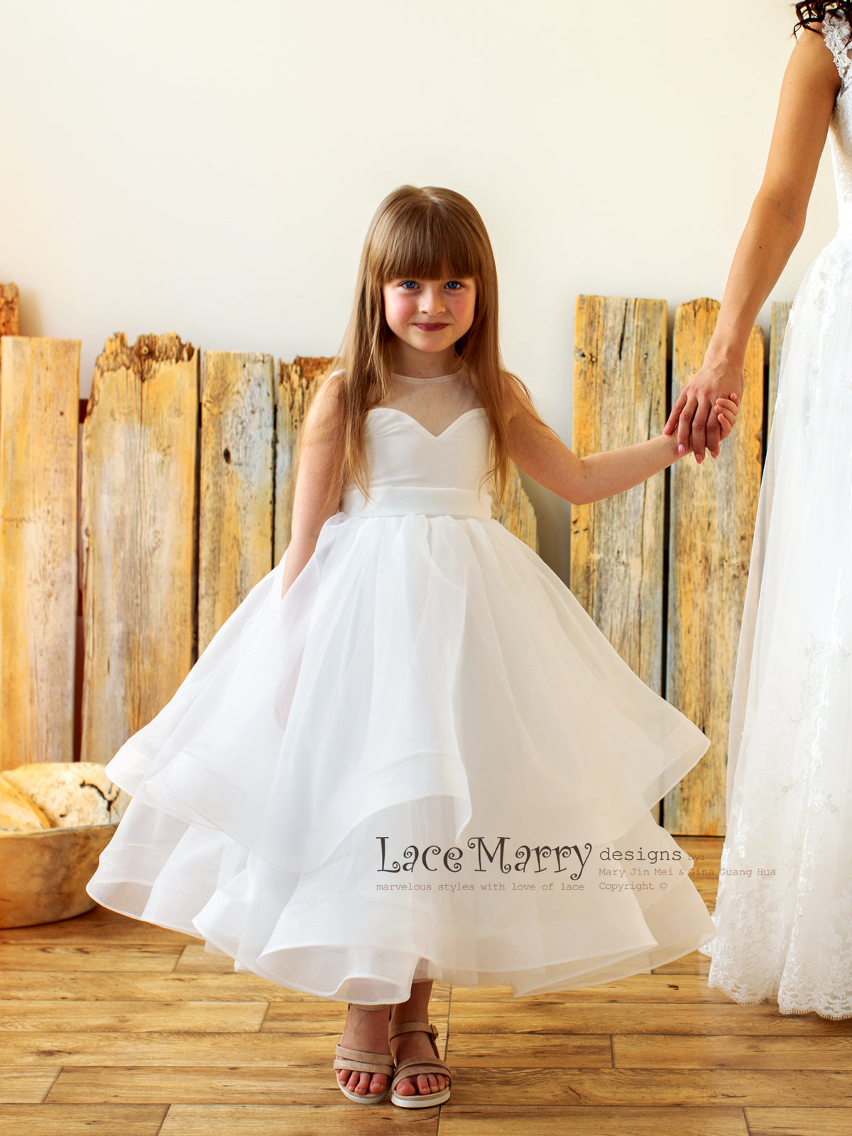 A Line Horsehair Skirt Junior Bridesmaid Dress