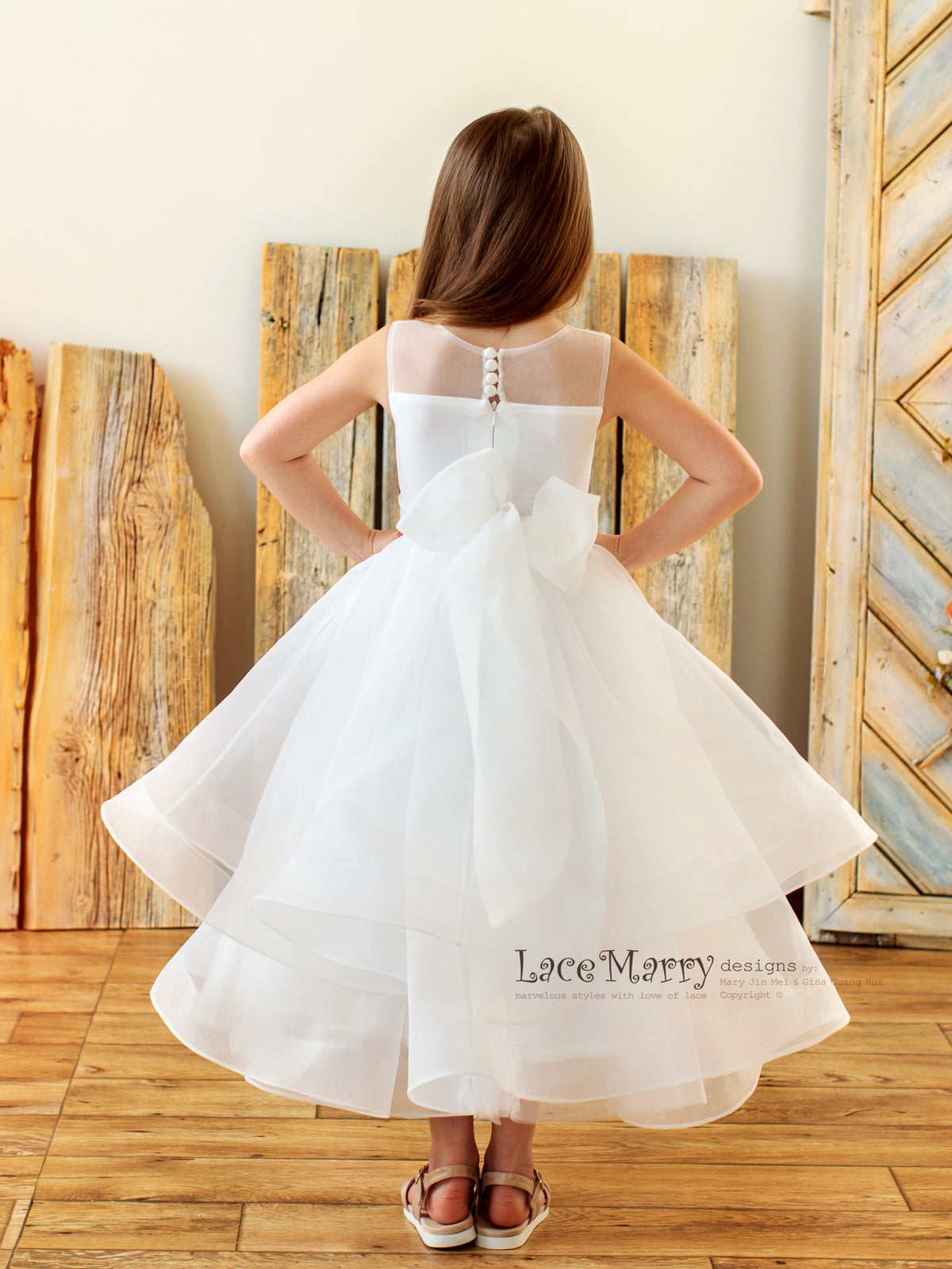 Large Bow and Big Skirt Little Girl Dress