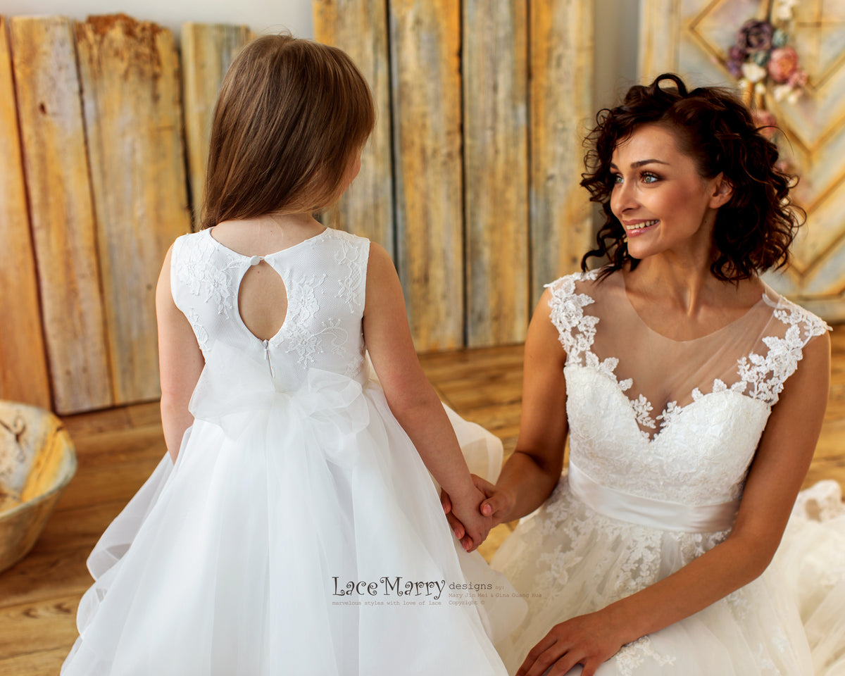 Keyhole Back Flower Girl Dress