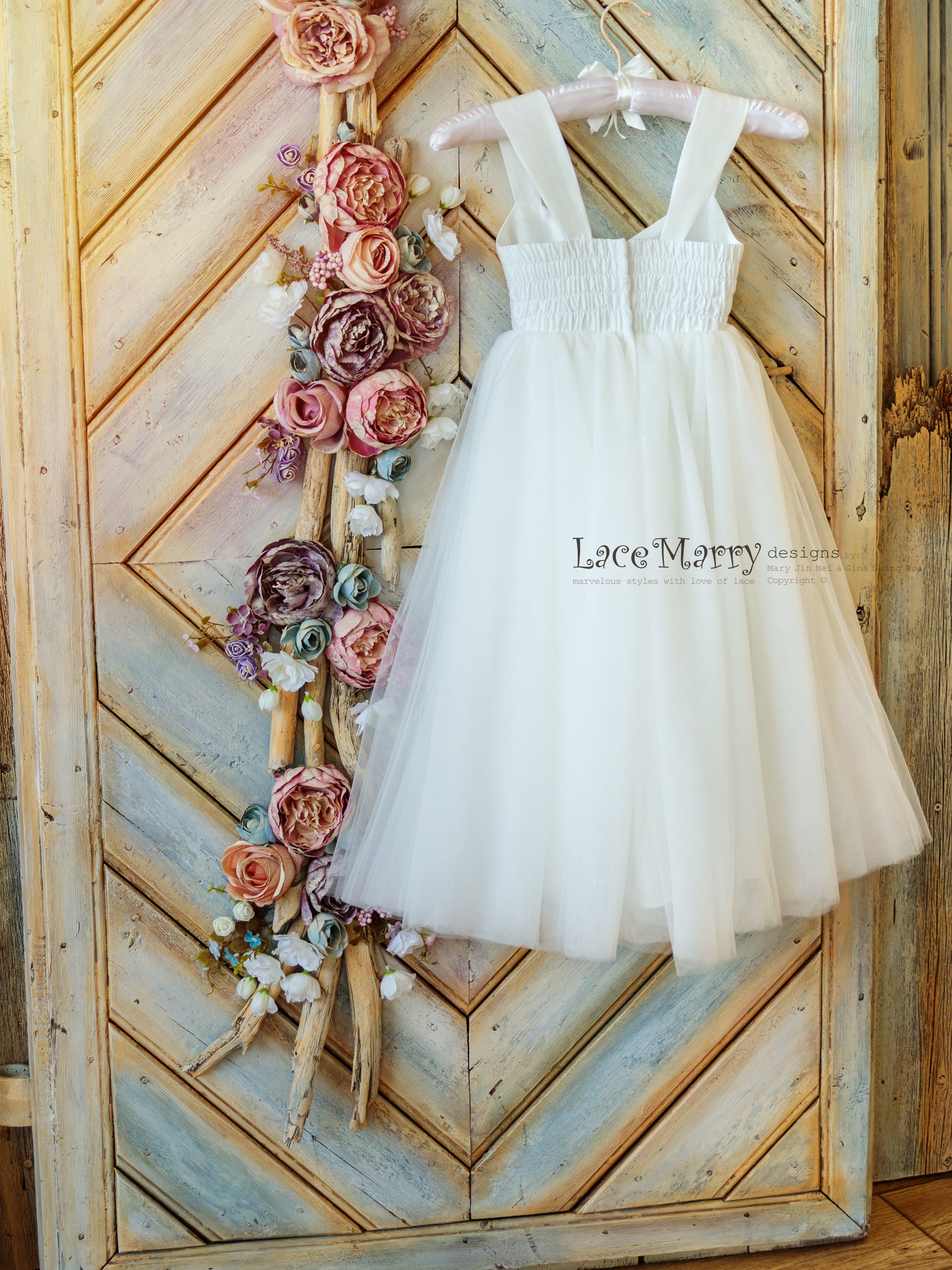 NENETTE / Simple Elegant Flower Girl Dress - LaceMarry NENETTE / Simple Elegant Flower Girl Dress - LaceMarry