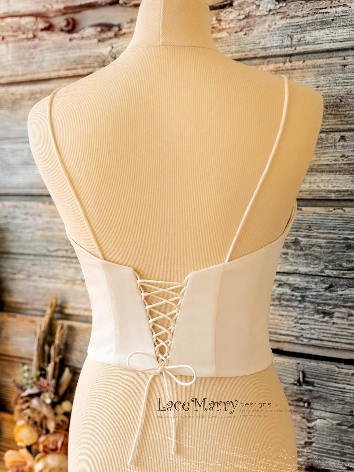 VALERIE #1 / Wedding Bustier with Boning and Straps